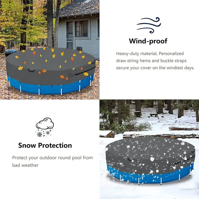 Couverture de piscine ronde pliable et étanche