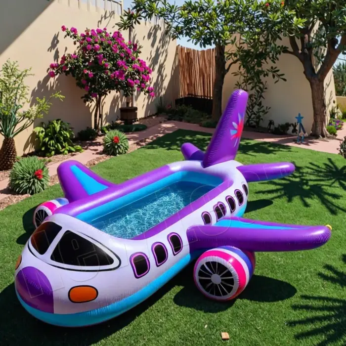Piscine intérieure gonflable commerciale, avion d'eau en Pvc, fête de piscine d'été familiale person