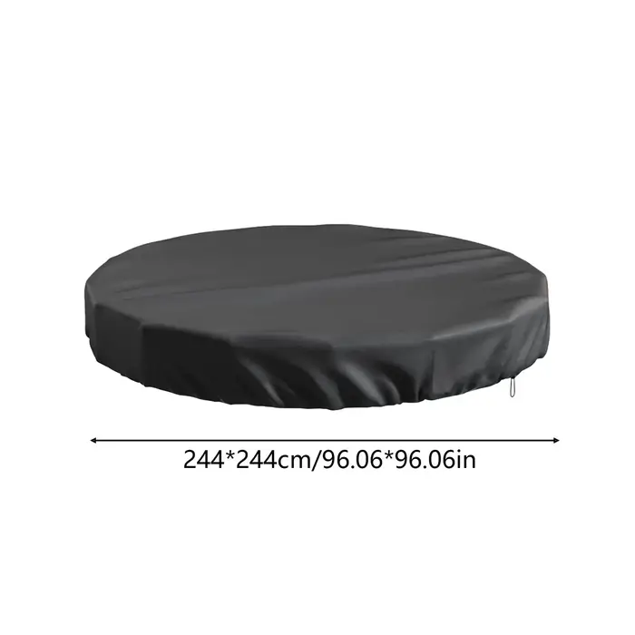 Housse de piscine ronde extérieure en tissu Oxford imperméable argenté / Protection anti-poussière avec cordon de