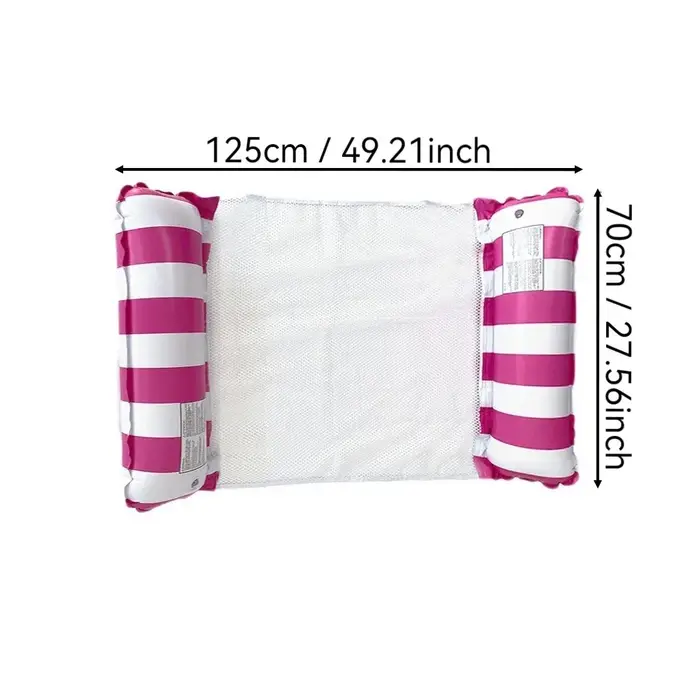 Matelas Gonflable Flottant Pliable pour Piscine, Hamac Aquatique, Tapis Gonflable en PVC à Rayures p