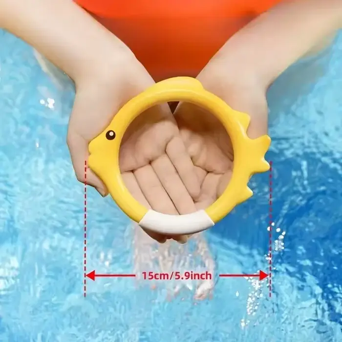 4 anneaux de plongée en forme de poisson pour piscine