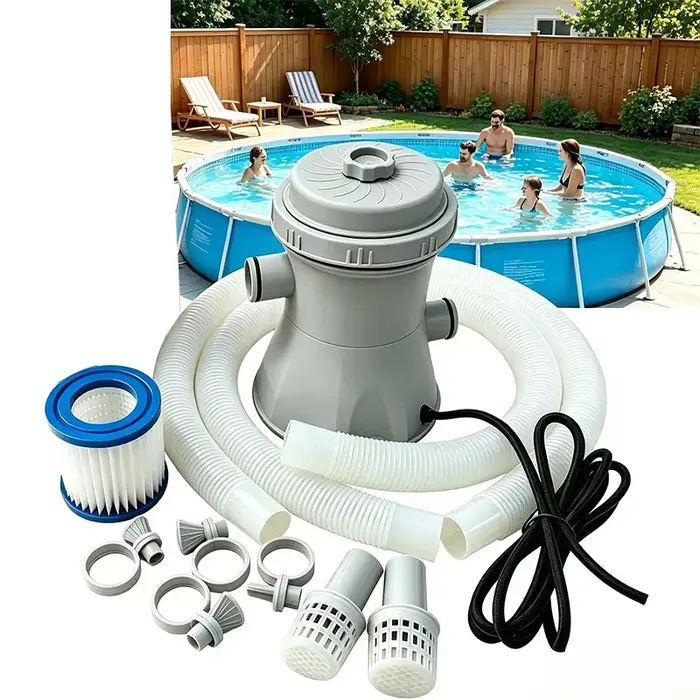 Pompe de circulation pour piscine de 300 gallons, système de filtration complet avec filtre à tuyau pour piscine gonflable hors sol