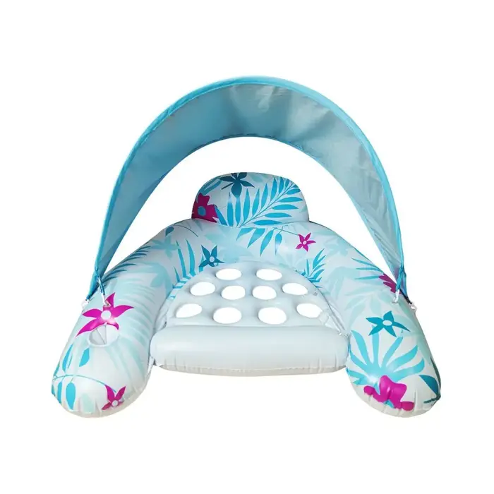 Chaise Flottante en Forme de U pour Adulte, Nucleo Gonflable pour Piscine, Protection Solaire, Lit
