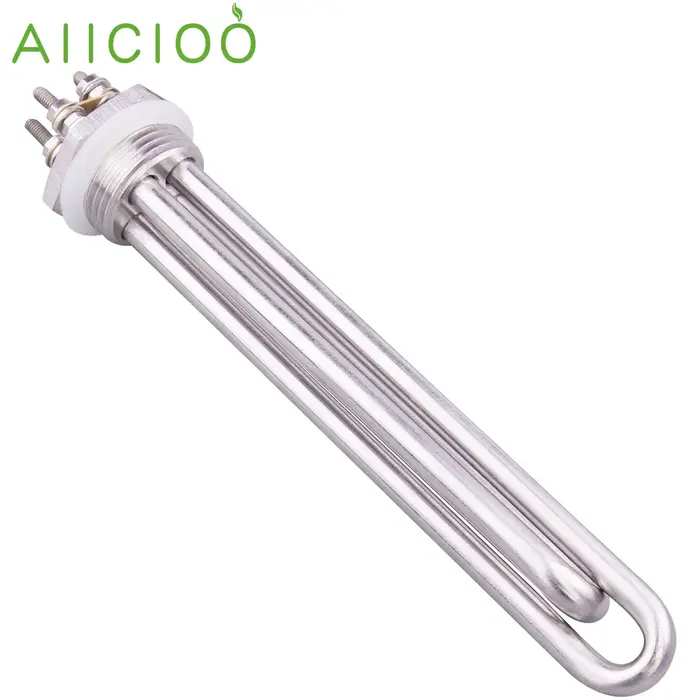 AIICIOO 48V élément chauffant DN25 1 pouce BSP Immersion eau solaire tubulaire chauffage électrique 