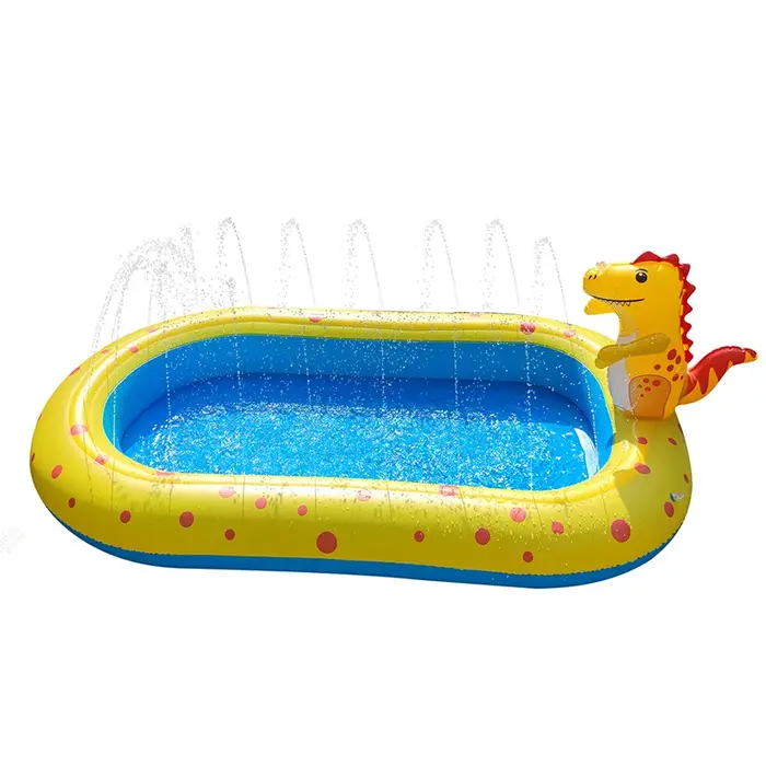 Piscine gonflable pour enfants, piscine de pulvérisation pliable en plein air, arroseur de dinosaure