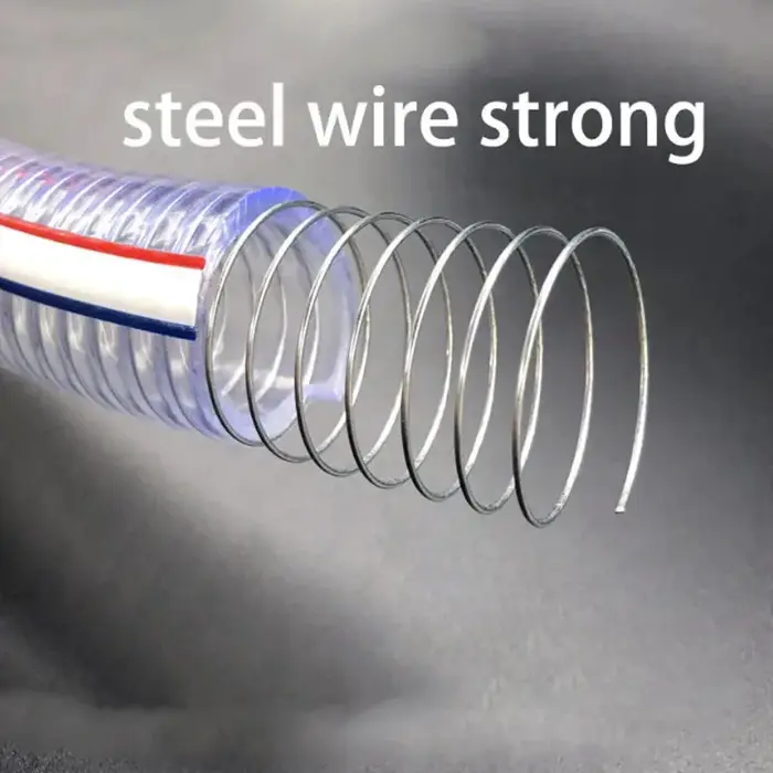 Tuyau en fil d'acier Transparent PVC ID 10mm 13mm 16mm 19mm22mm 25mm pompe à eau Tube Flexible