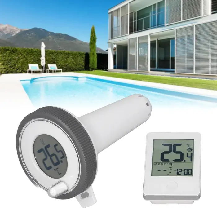 Thermomètre Thermomètre de piscine sans fil Écran LCD 0