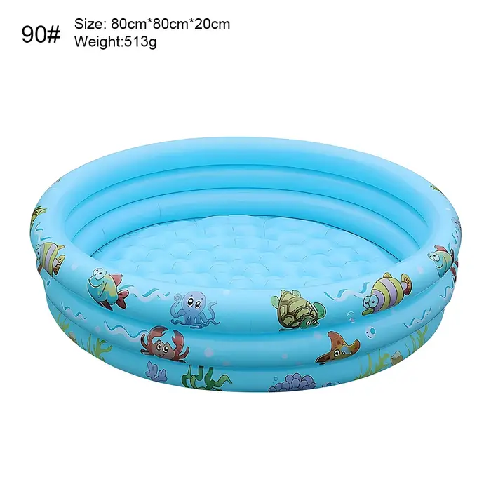 Piscine gonflable ronde à 3 anneaux, trois couleurs, en PVC épaissi, pour enfants, jeux aquatiques d
