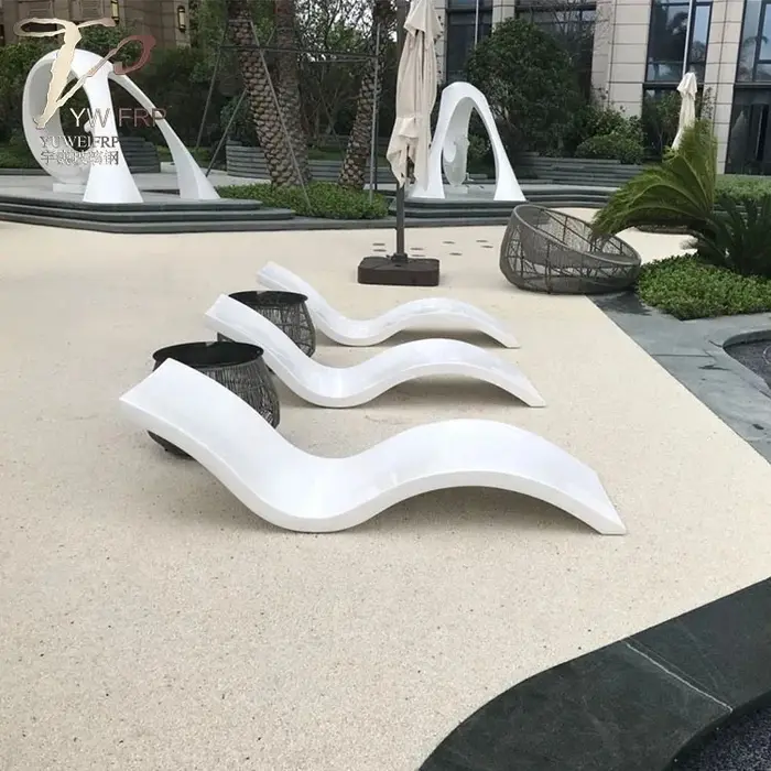 FRP fibre de verre espagne Design chaise longue piscine chaise blanche dans l'eau rebord lit chaise 