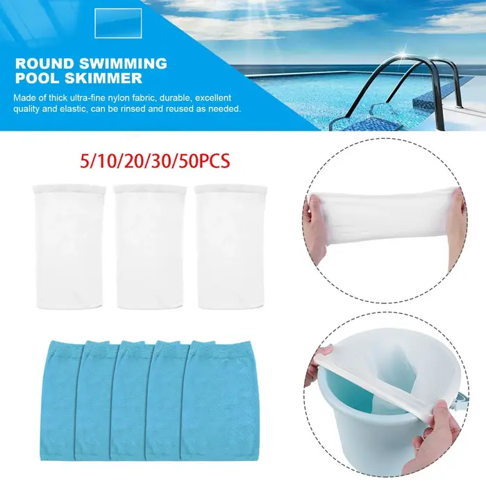5/10/20/30/50pcs filtre stockage piscine écumoire chaussettes Nylon