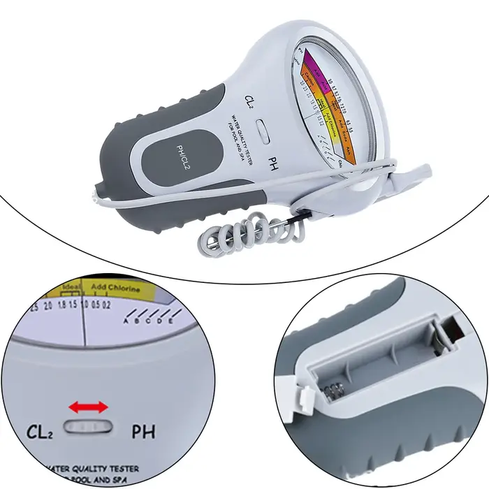 Testeur professionnel de niveau de PH et de chlore Cl2