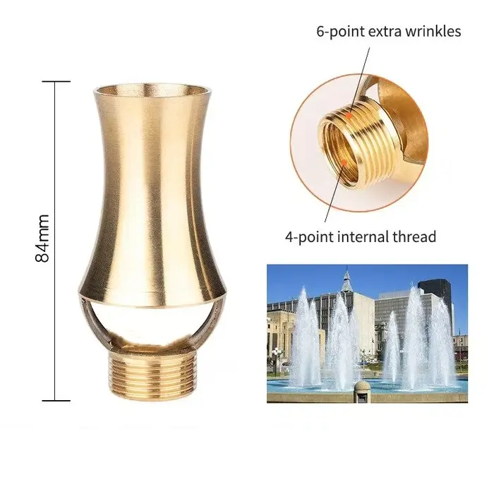 Buse de fontaine décorative pour piscine, tête de fontaine décorative extérieure en laiton pour jard