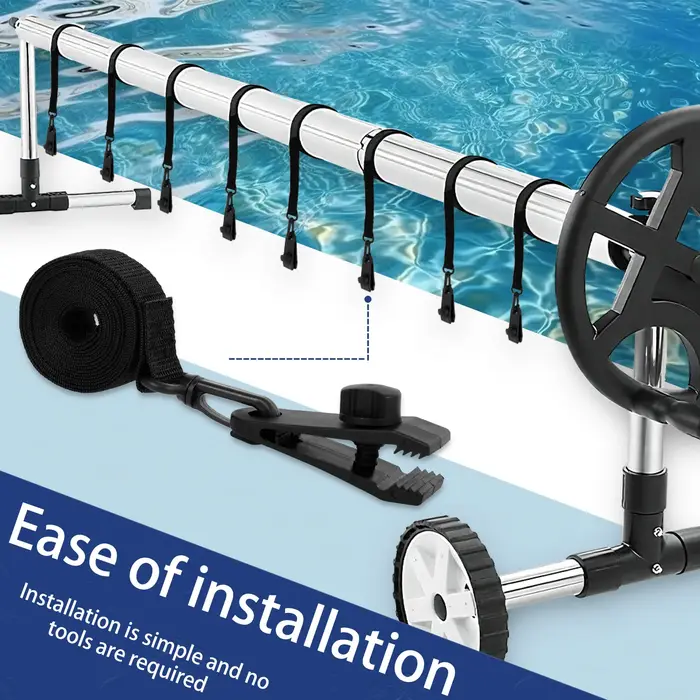 24 pièces/ensemble piscine couverture solaire bobine fixation réglable forte poignée