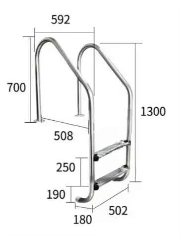 Échelle de piscine en acier inoxydable 304 à 2/3/4/5 marches, antidérapante, sans béton, pour piscin