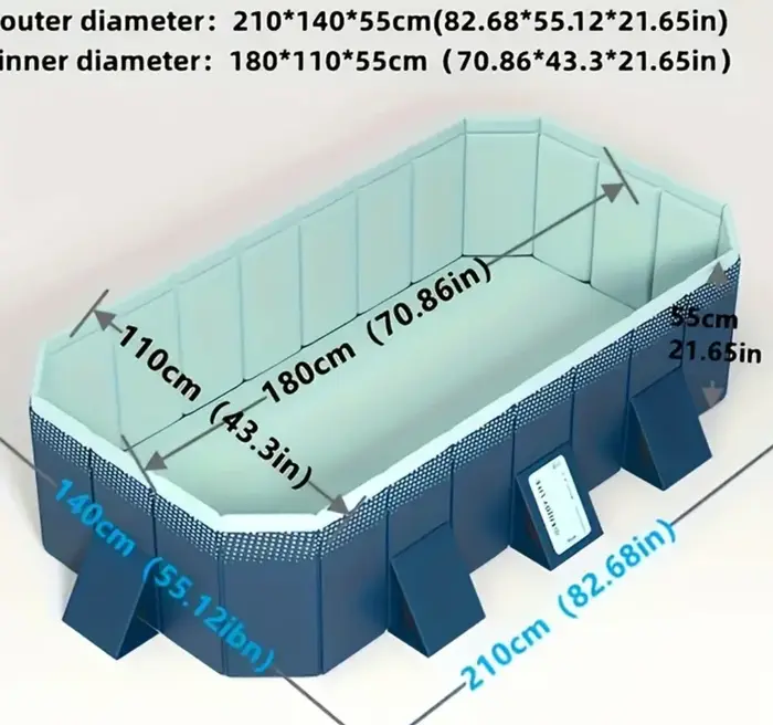 Grande piscine d'extérieur pliable, piscine familiale, piscine d'eau d'été non gonflable pour l'exté