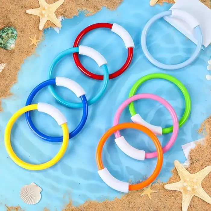 Anneaux de plongée colorés en 4 pièces pour les jeux de piscine pour enfants - jouets aquatiques facilement
