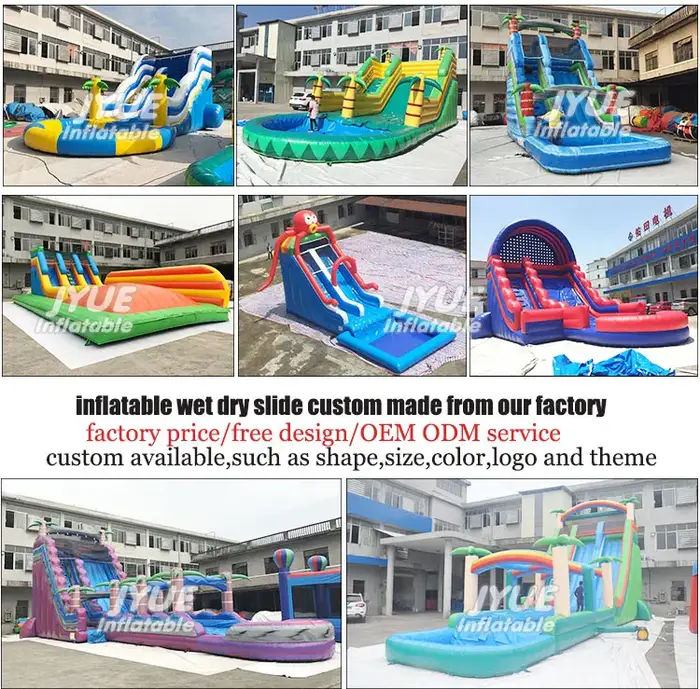 Toboggan aquatique gonflable géant commercial de 50 pieds, toboggan aquatique gonflable pas cher pou