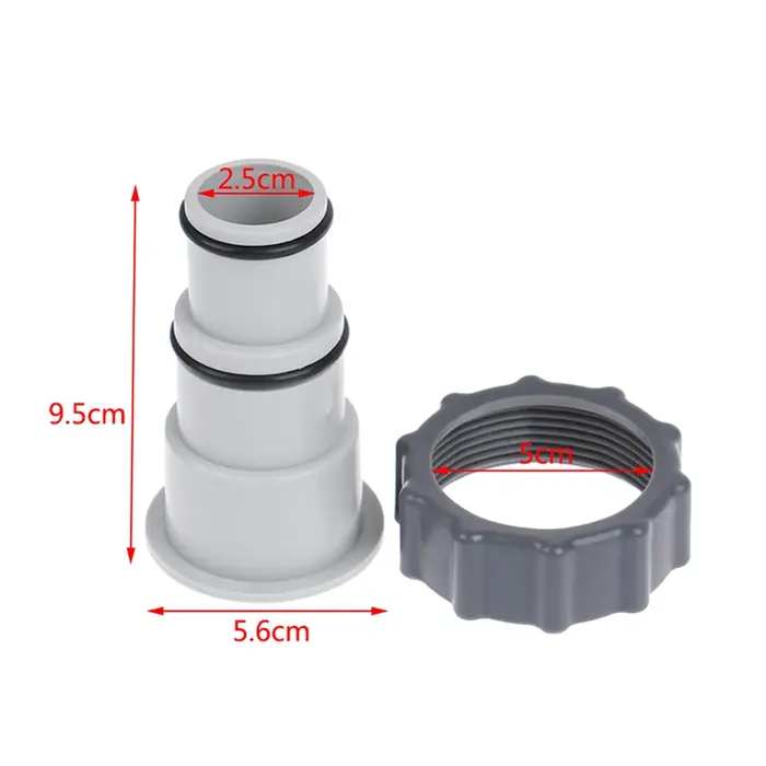 Adaptateur de tuyau de piscine avec collier pour pompes à connexion filetée Intex