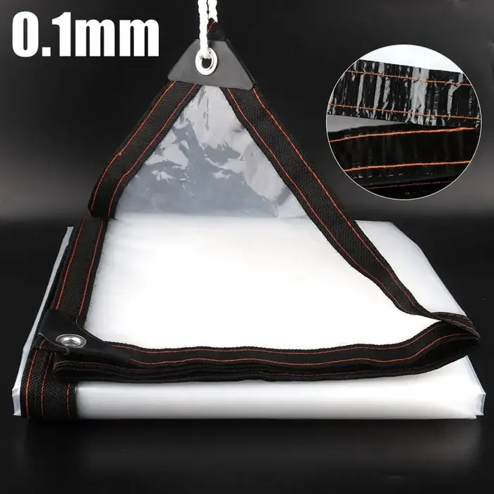 Bâche transparente en PE 0,1/0,14/0,16 mm, imperméable, pour protection de plantes, avec trous, auve