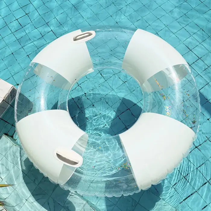 Bouée de piscine minimaliste pour adultes, flotteur gonflable à paillettes pour piscine à débordemen