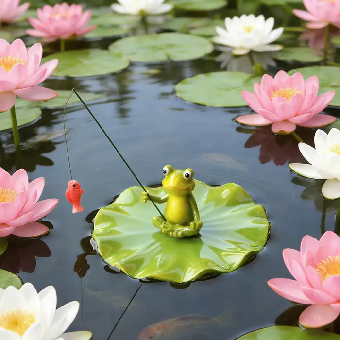 Statue de grenouille flottante