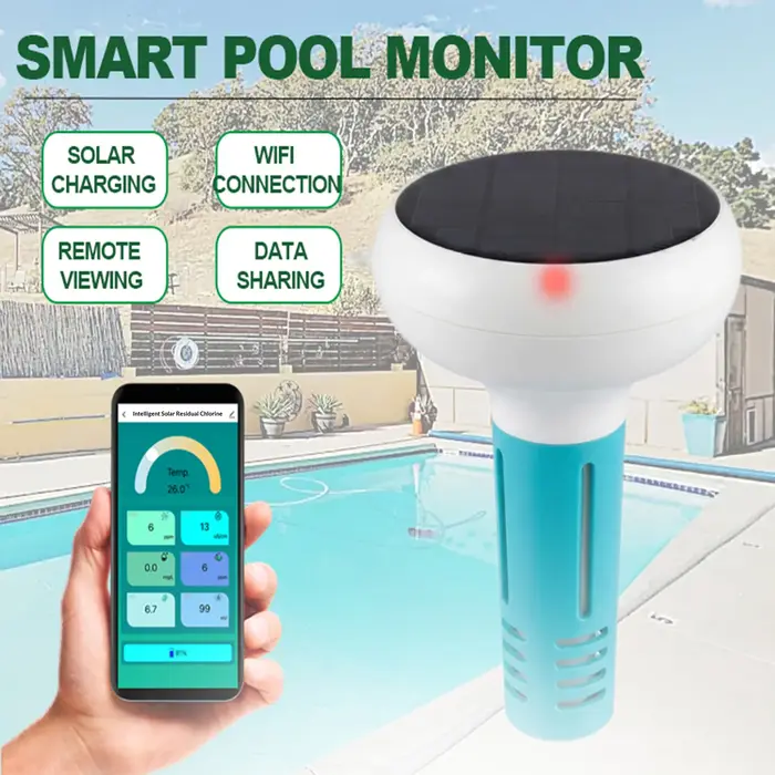 Testeur de qualité de l'eau solaire flottant pour piscine