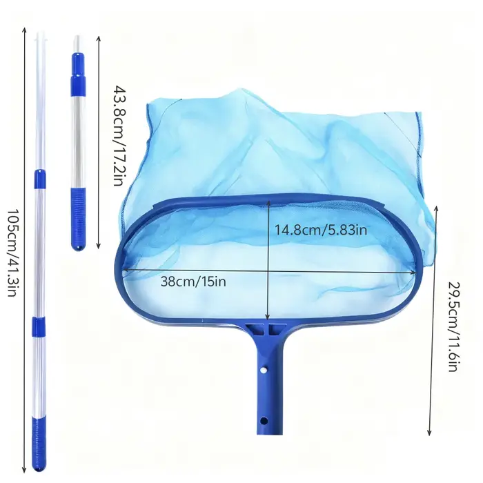 Écumoire de piscine – Filet de piscine avec poteau à 3 sections