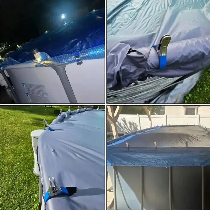 Clips de couverture de piscine durables en acier inoxydable
