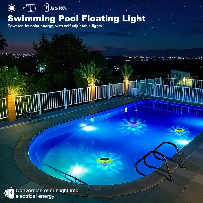 Lampes flottantes solaires pour piscine