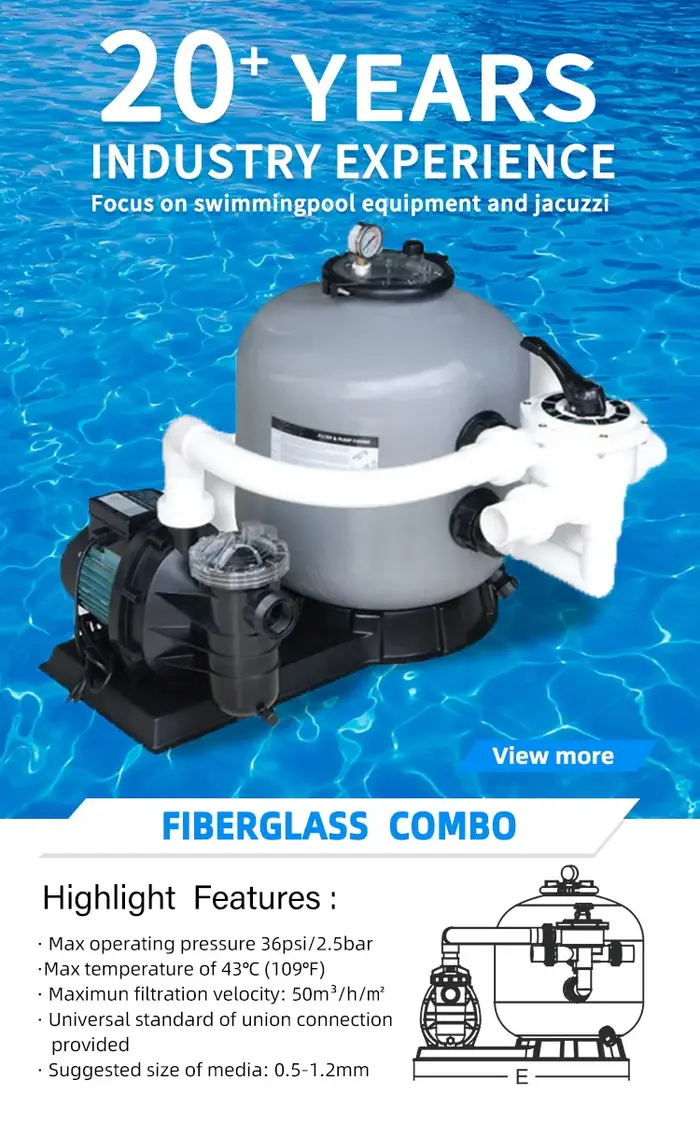 Kits de filtration de piscine en fibre de verre et accessoires de piscine