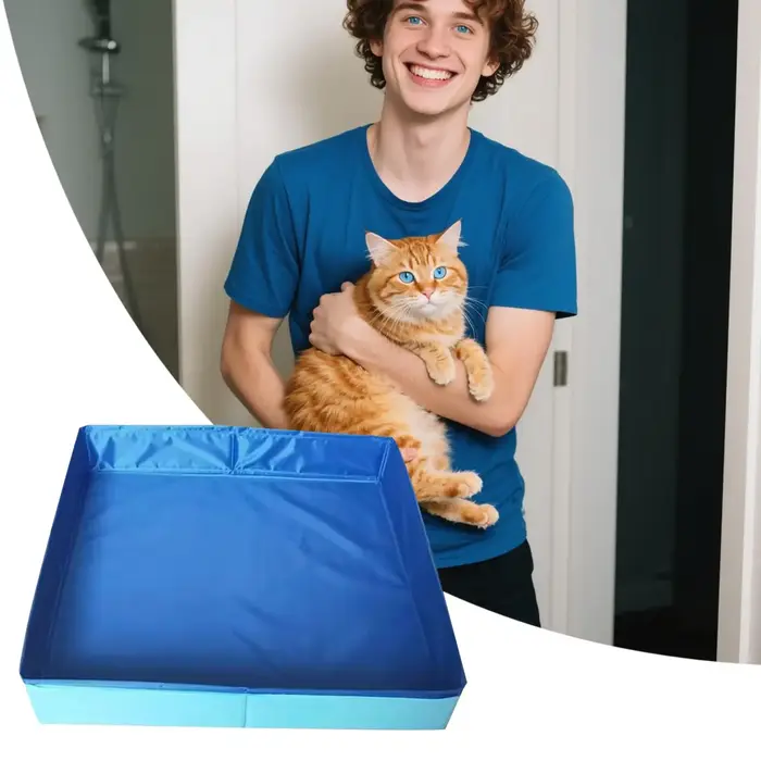 Piscine pliable pour animaux de compagnie en PVC 50x50cm