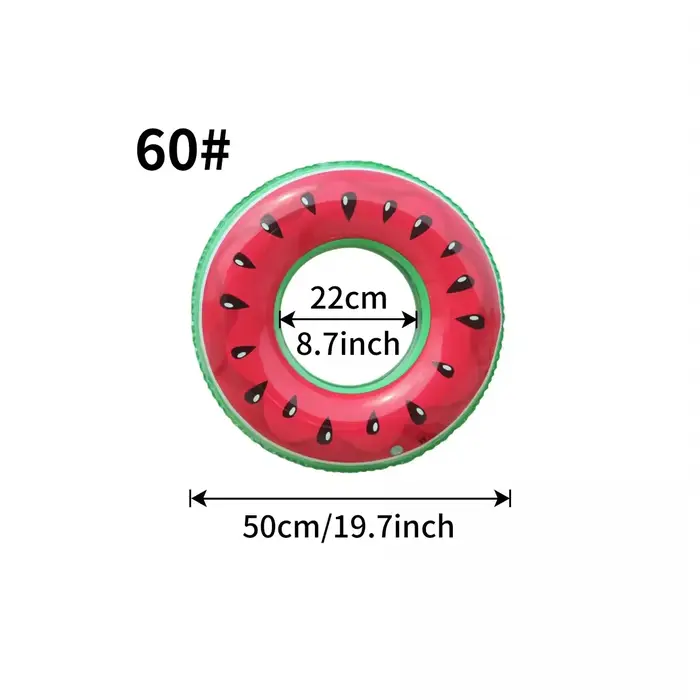 1PC Bouée gonflable pour piscine en forme de fruits (Pastèque, Kiwi, Orange, Citron) en PVC durable
