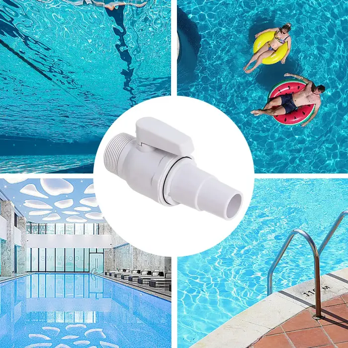 Vanne de pompe de piscine à bille 2 voies, 1.5-1,25 ", connecteur d'arrêt de filtre de piscine, pression nominale maximale de 50 PSI, accessoires de piscine