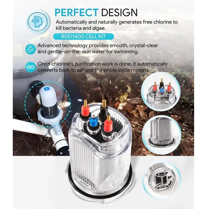 Électrode de cellule à sel R0511400 pour générateur de chlore électronique à sel Zodiac Jandy AquaPure Ei Series