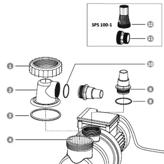 Adaptateur raccordement pompe 32/38mm