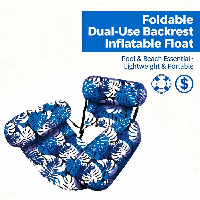 Chaise longue flottante gonflable pour adulte, chaise flottante portable pour piscine, chaise inclin