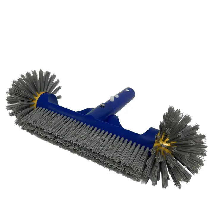 Tête de brosse de piscine robuste de 13 pouces avec manche en aluminium détachable pour le nettoyage des murs