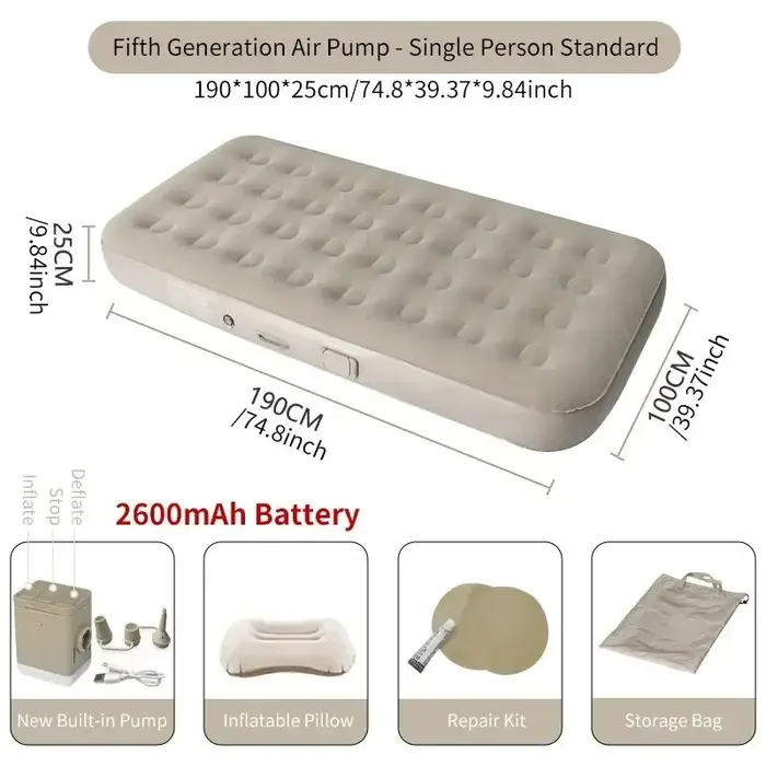 Nouveau matelas pneumatique pompe intégrée tapis auto-gonflant coussin tente extérieure lit gonflabl