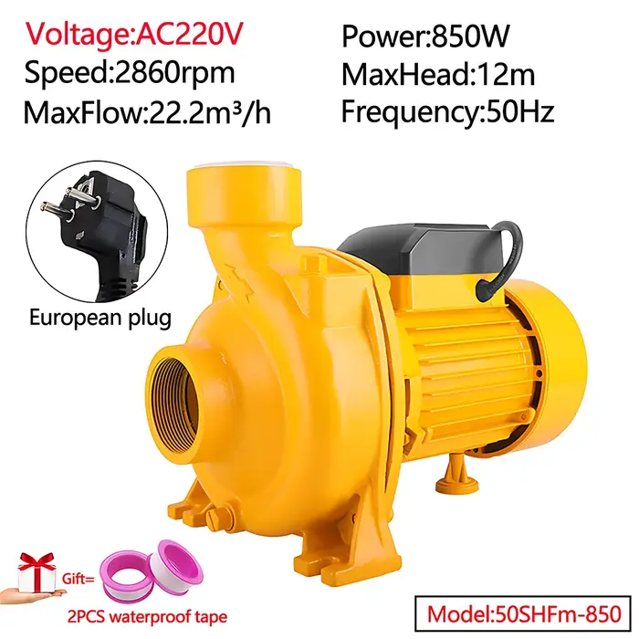 Tête 220V: débit: 22.2m3/h, pompe à eau centrifuge, haute levée, grand débit, pompe de surpression i