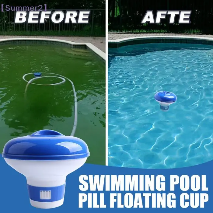 Distributeur de chlore flottant pour piscine de 5 pouces avec aérations à débit réglable et couvercle anti-fuite pour
