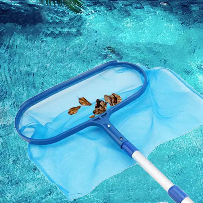 Épuisette de piscine en maille pour le nettoyage des feuilles avec manche télescopique