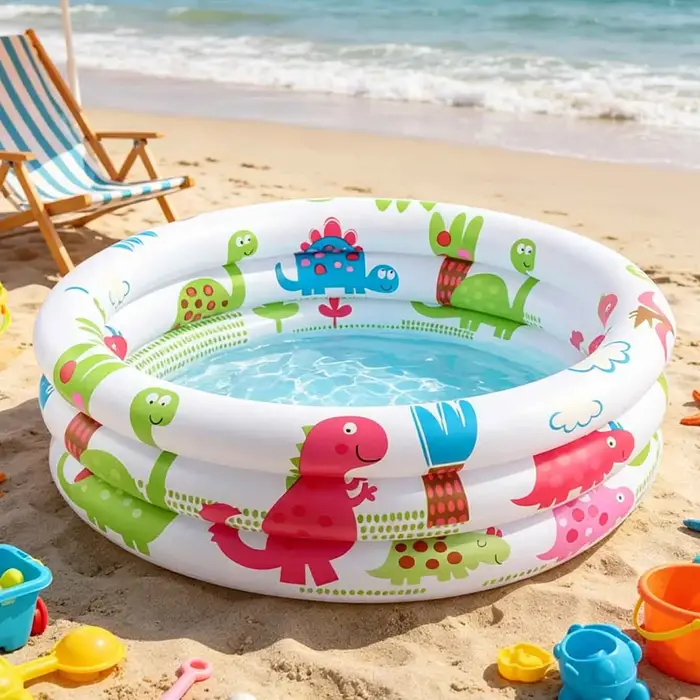 Piscine gonflable ronde à motif dinosaure