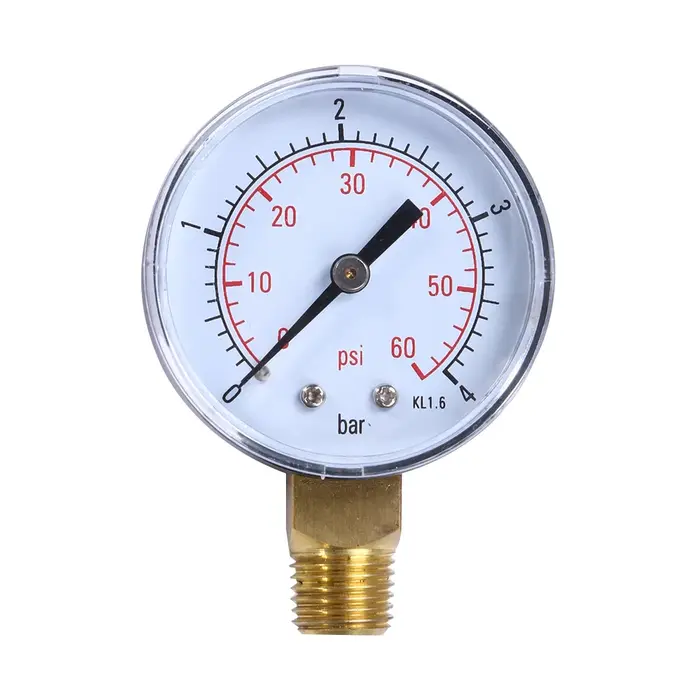 Manomètre de pression pour filtre de piscine 50 mm 0-60 PSI, raccord inférieur 1/4 NPT, pour spa/pis