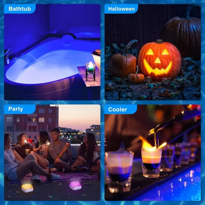Lumières de piscine submersibles rechargeables avec télécommande