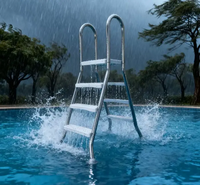 Échelle de piscine double corps en acier inoxydable