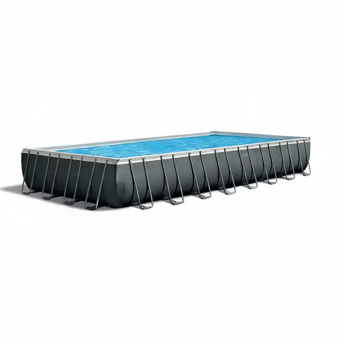 Piscine hors sol avec structure en acier, 7,32x3,66x1,32m, piscine rectangulaire en PVC durable avec