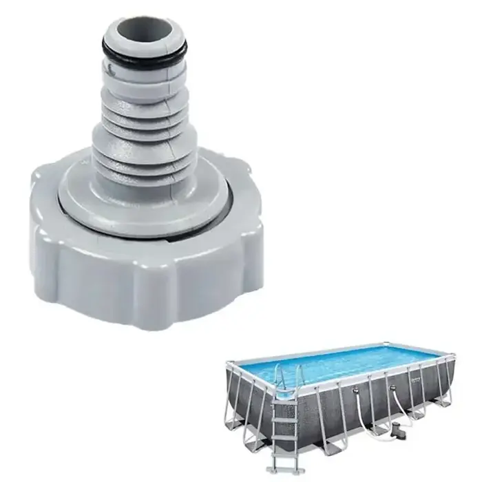 Vanne de Vidange P6H1419 pour Piscine, 1 Pièce, Adaptateur de Tuyau Gris