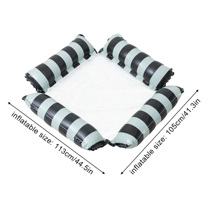 1 chaise flottante gonflable pour piscine avec filet rafraîchissant. Hamac aquatique à 4 tubes, chai