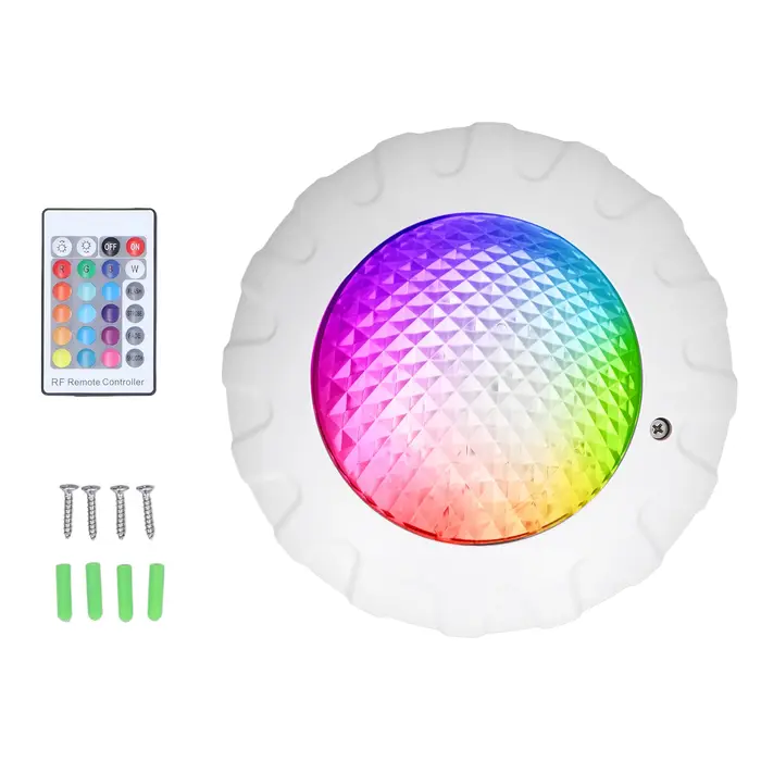 Lumières de piscine LED DC12V/38W avec télécommande IP68 étanche RGB lampe de piscine à économie d'é