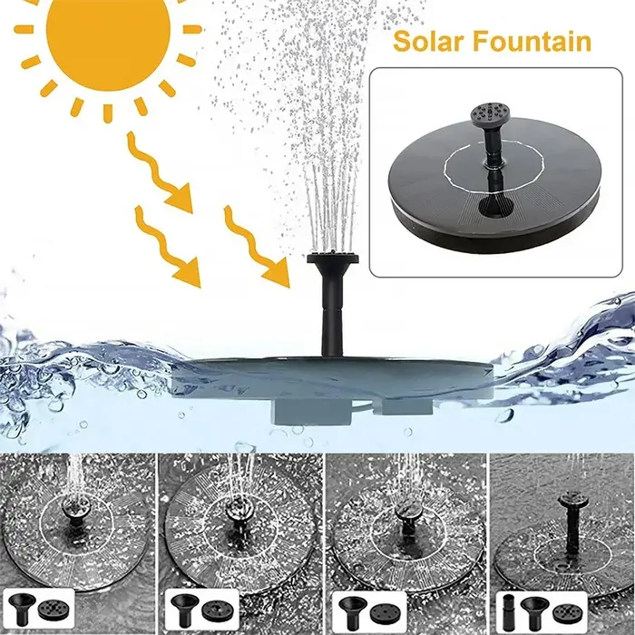 Pompes à fontaine solaire flottante de 13/16/18 cm avec 8 buses : embellir les piscines de jardin